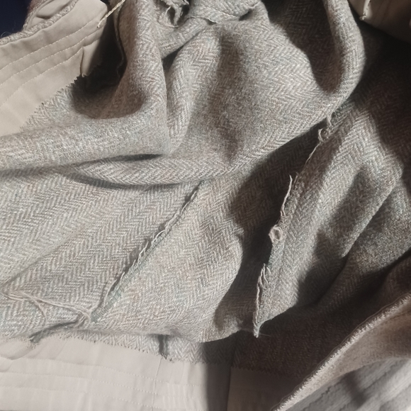 Womens vintage Cesarani houndstooth fabric Trench Coat size large - Picture 8 of 8